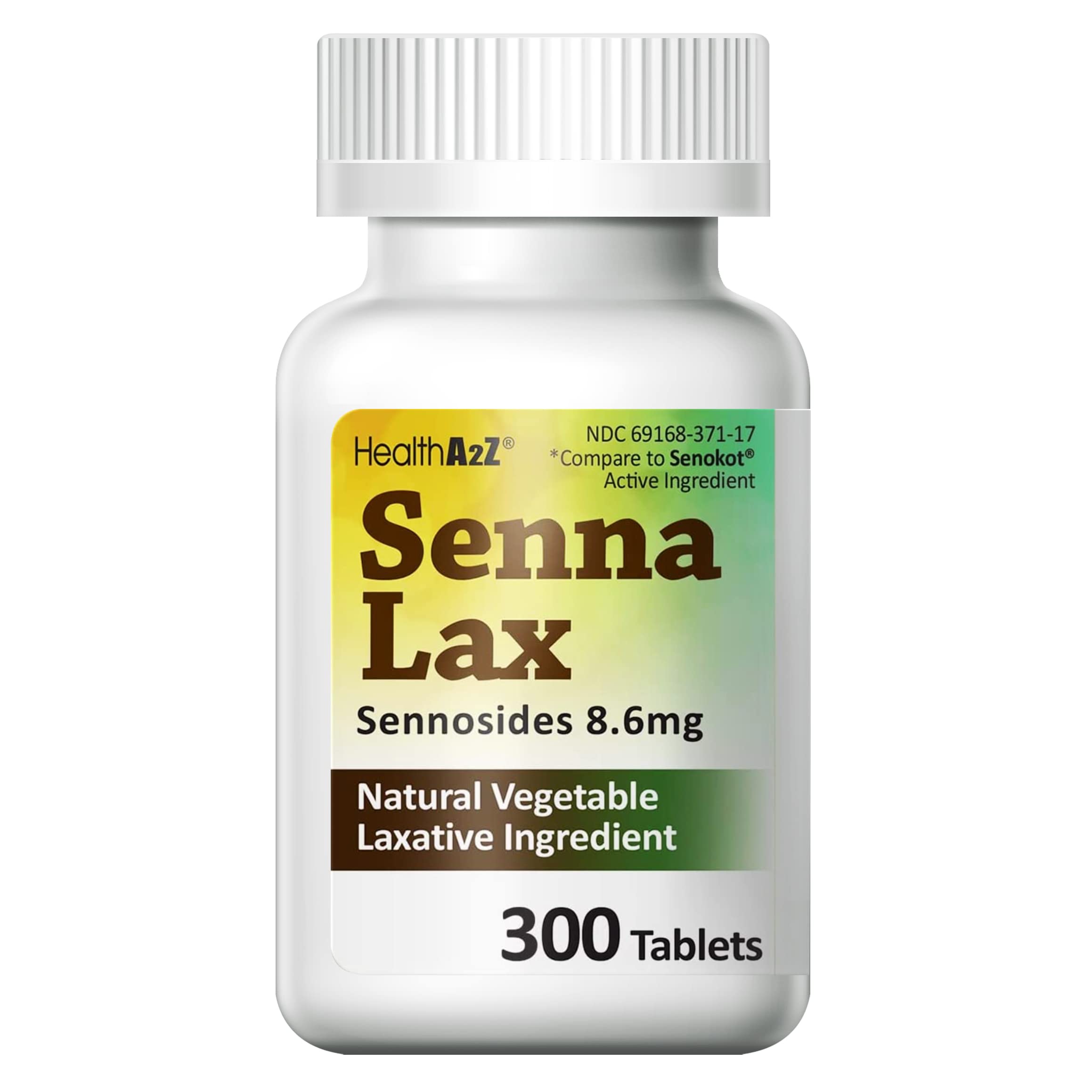 HealthA2Z Senna Laxative | 300 Count | Sennosides 8.6mg | Natural Vegetable | Laxative Ingredients | Overnight Relief | Bowel Mo