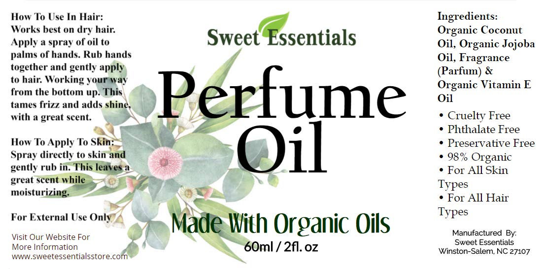 Sweet Essentials Fresh Vanilla | Fragrance/Perfume Oil | 2oz Made with Organic Oils - Spray on Perfume Oil - Alcohol & Preservat