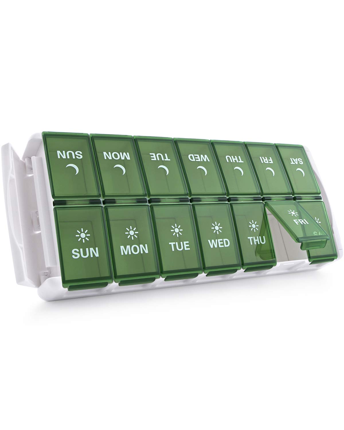 TookMag Weekly Medicine Pill Organizer 2 Times a Day, Easy Fill AM PM Pill Box, Large Capacity Quick-Refill 7 Day Pill Cases for