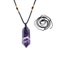 Runyangshi Dream Amethyst Healing Crystal Pendants, Double Pointed Natural Crystal Quartz Necklace 6 Faceted Chakra Crystal Wand