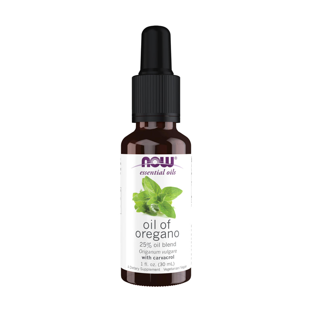 NOW Essential Oils, Oil of Oregano, 25% Blend of Pure Oregano Oil in P ...