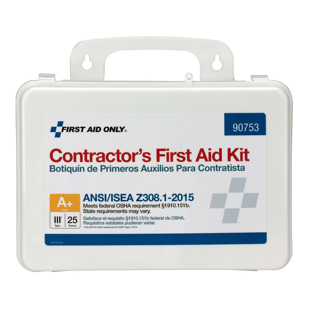 First Aid Only 25-Person Contractor First Aid Kit, White, 128 Pieces