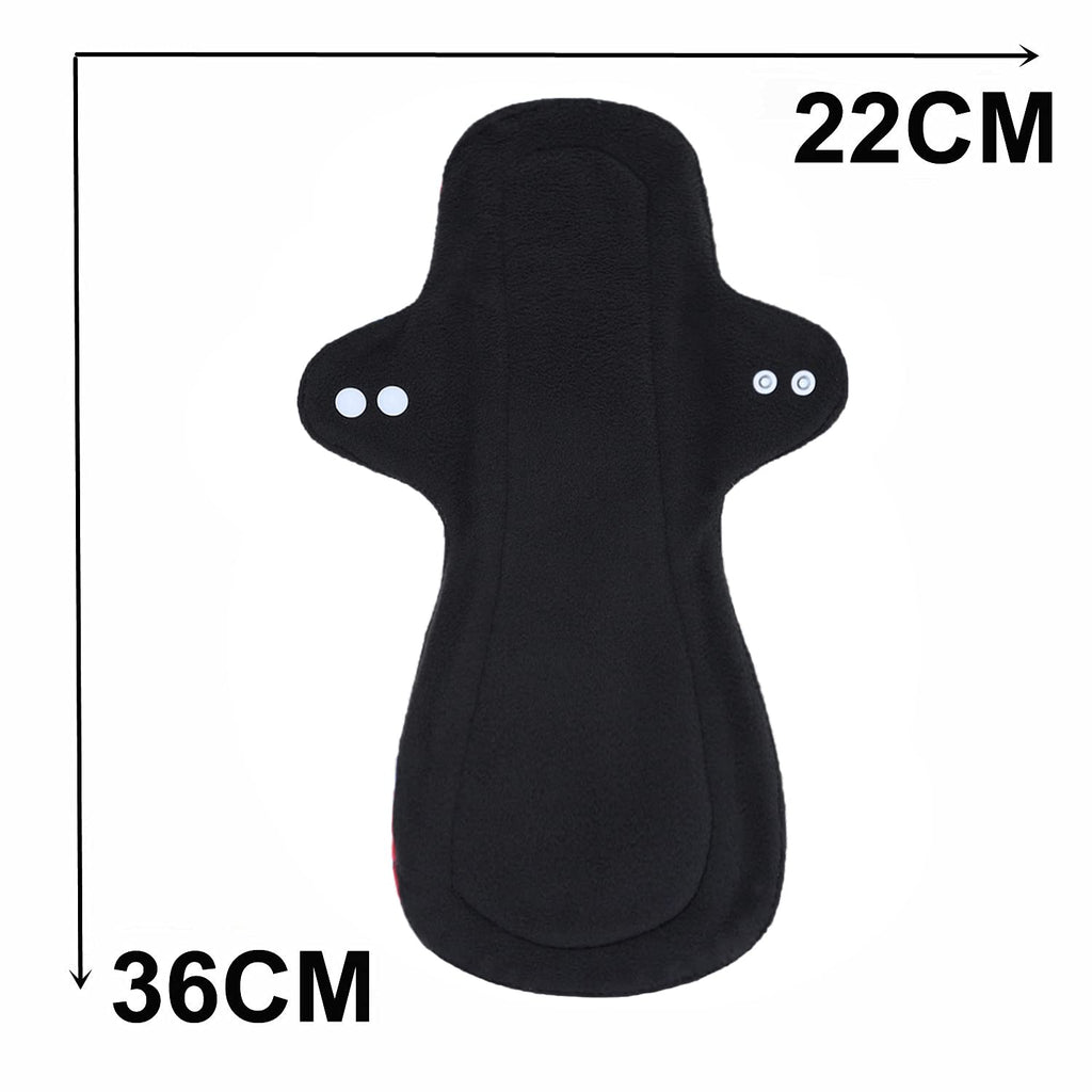 7pc Reusable Incontinence Pads Washable Cloth Pads Set Including 6PC Heavy Flow Feminine Hygiene Bamboo Charcoal Cloth Reusable