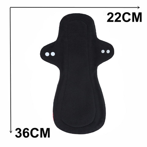 7pc Reusable Incontinence Pads Washable Cloth Pads Set Including 6PC Heavy Flow Feminine Hygiene Bamboo Charcoal Cloth Reusable 