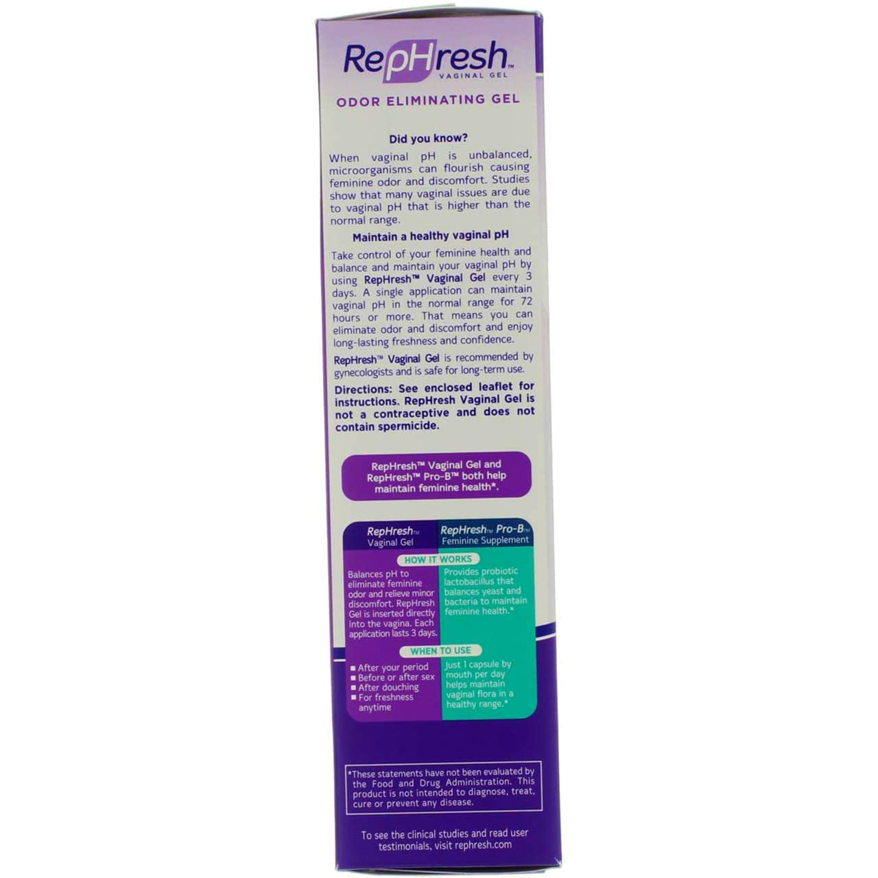 RepHresh Vaginal Gel, Odor Eliminating Gel, 4 ea (Pack of 2)