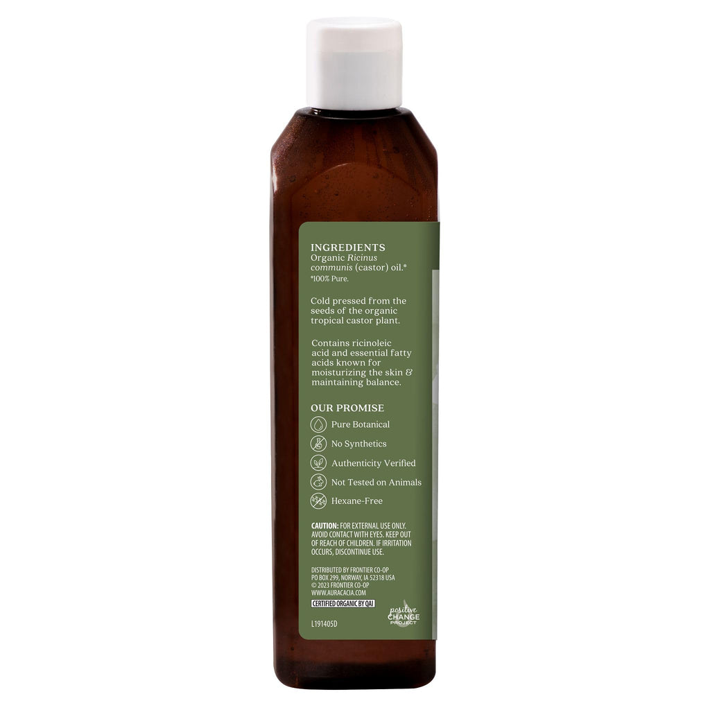 Aura Cacia Organic Castor Oil, 16 fl. oz., Skin Care, Hair Care, Massage, Moisturizes Skin, Creates Healthy Skin Barrier