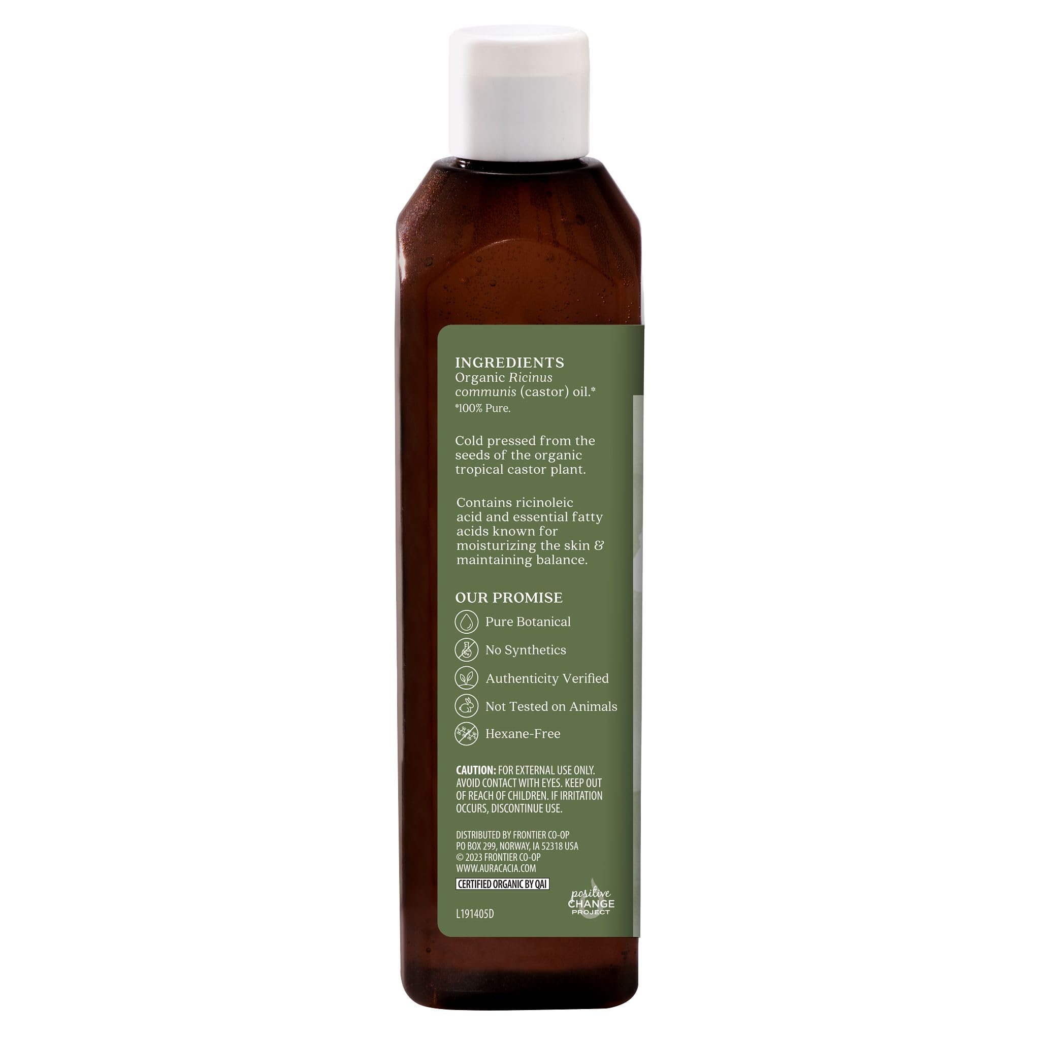 Aura Cacia Organic Castor Oil, 16 fl. oz., Skin Care, Hair Care, Massage, Moisturizes Skin, Creates Healthy Skin Barrier