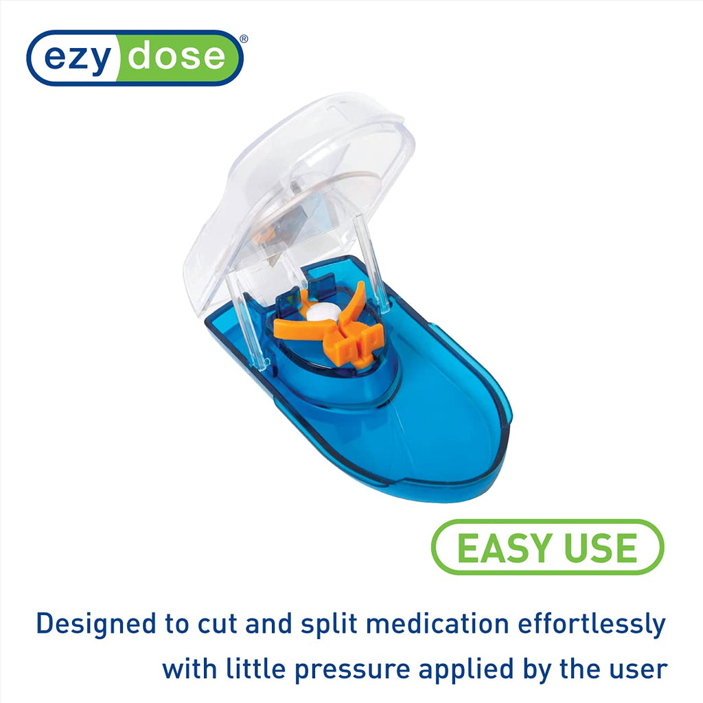 EZY DOSE Pill Cutter with Safety Shield, Precise Tablet Splitter for Cutting Pills, Vitamins, or Medication, Easy-to-Use Compact