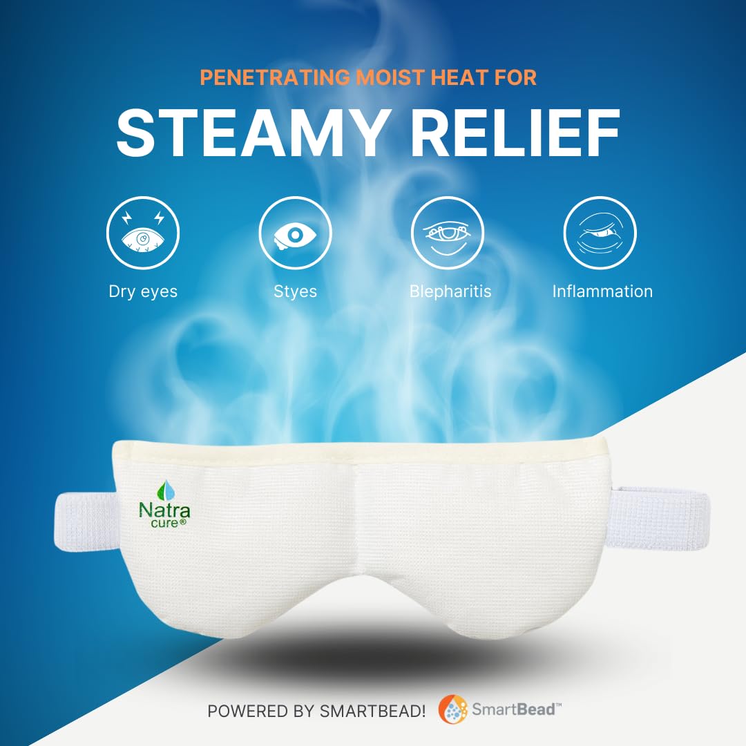 NatraCure Steam Heated Eye Mask - Warm Compress for Eyes, Microwavable Eye Mask for Dry Eyes, Stye Eye Treatment, Dry Eye Mask,