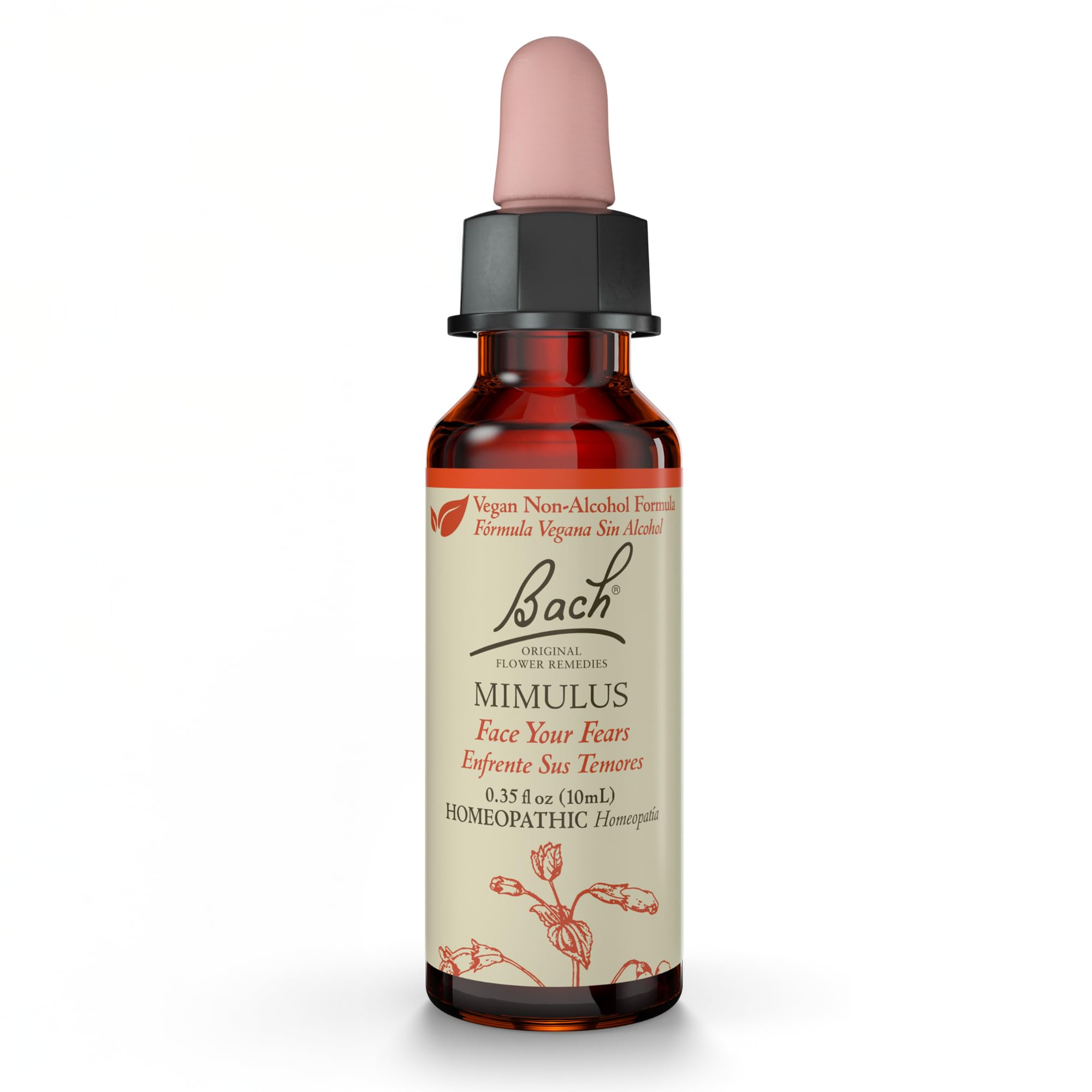 Bach Original Flower Remedies, Mimulus (Non-Alcohol Formula) - Face Your Fears - Natural Homeopathic Flower Essence for Emotiona