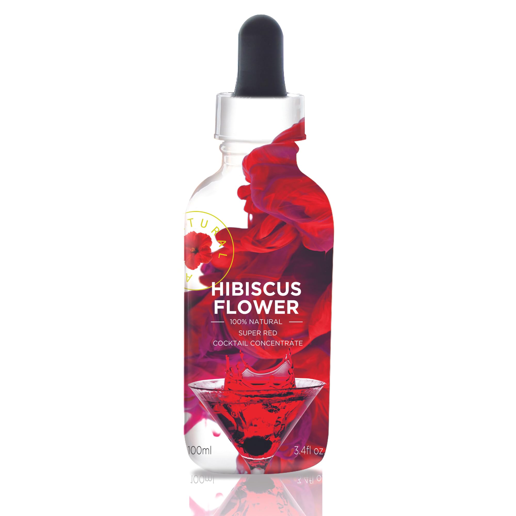 Wild Hibiscus Flower Company Hibiscus Flower All Natural Cocktail Concentrate, 3.4 Fluid Ounce Bottle