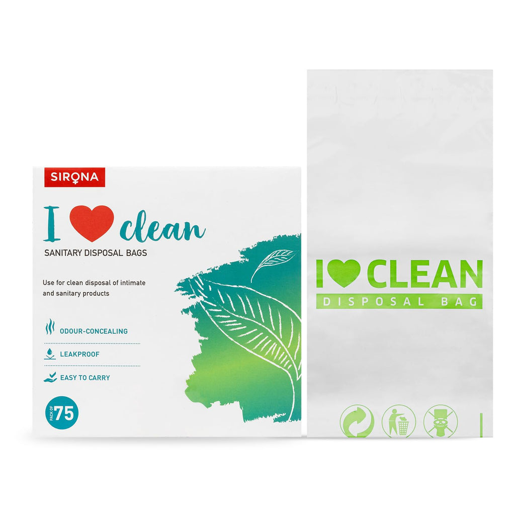 Sirona Personal Disposal Bags - 75 Bags for Discreet Tampons, Sanitary Pads/Napkin, Panty Liners, Tampons & Condoms | Menstrual 