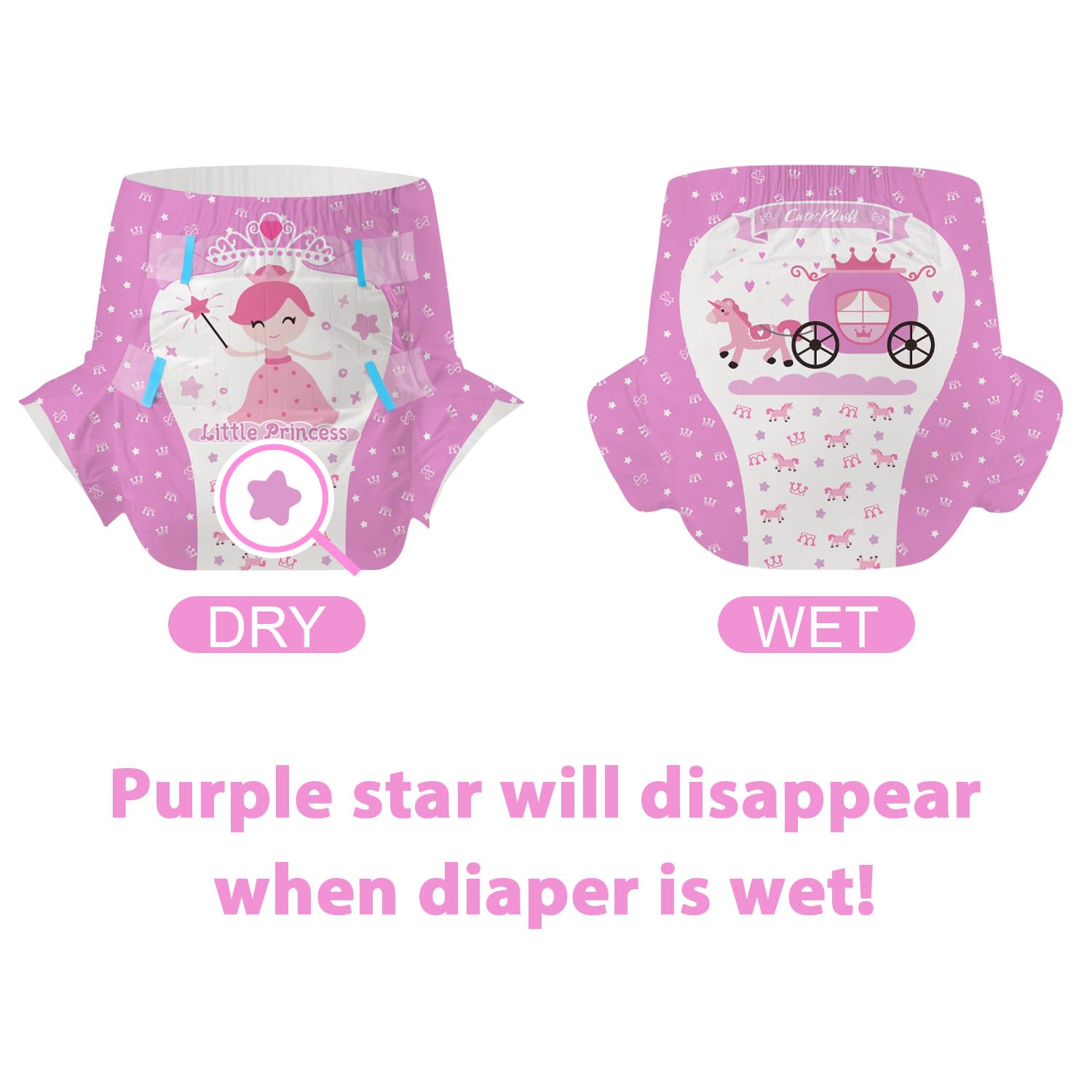 CutiePlusU Adult Diapers 10 Pieces, Disposable Incontinence Briefs with Tabs for Women and Men, Maximum Overnight Absorbency- Li