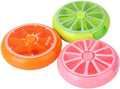 KINMINGZHU Portable Mini 7 Day Weekly Circular Shape Rotary Cute Fruit Style 3-Compartment Pill Organizer Box (Mixed Color)