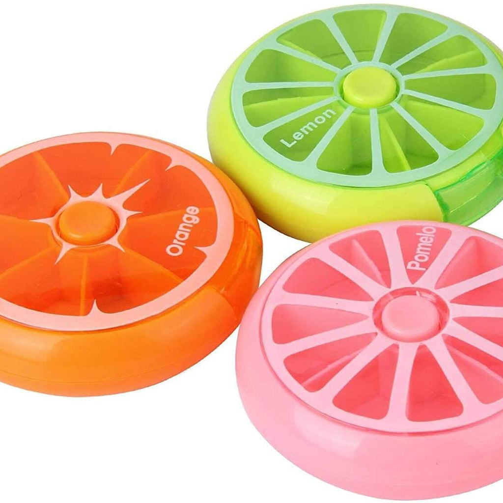 KINMINGZHU Portable Mini 7 Day Weekly Circular Shape Rotary Cute Fruit ...