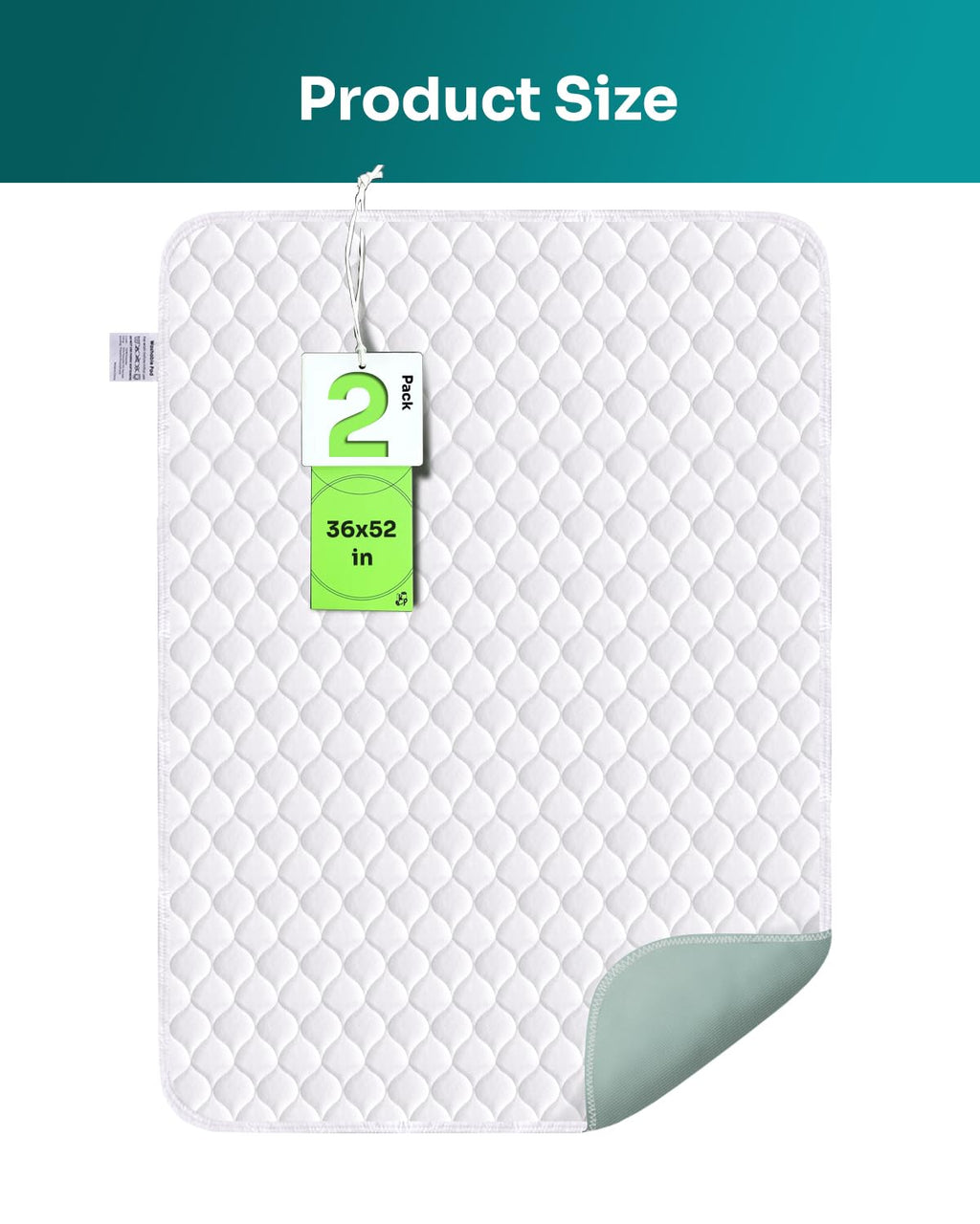 Bed Pads Washable Waterproof, 36x52 (Pack of 2), Incontinence Bed Pads Washable, Waterproof Mattress Protector for Adults Kids P