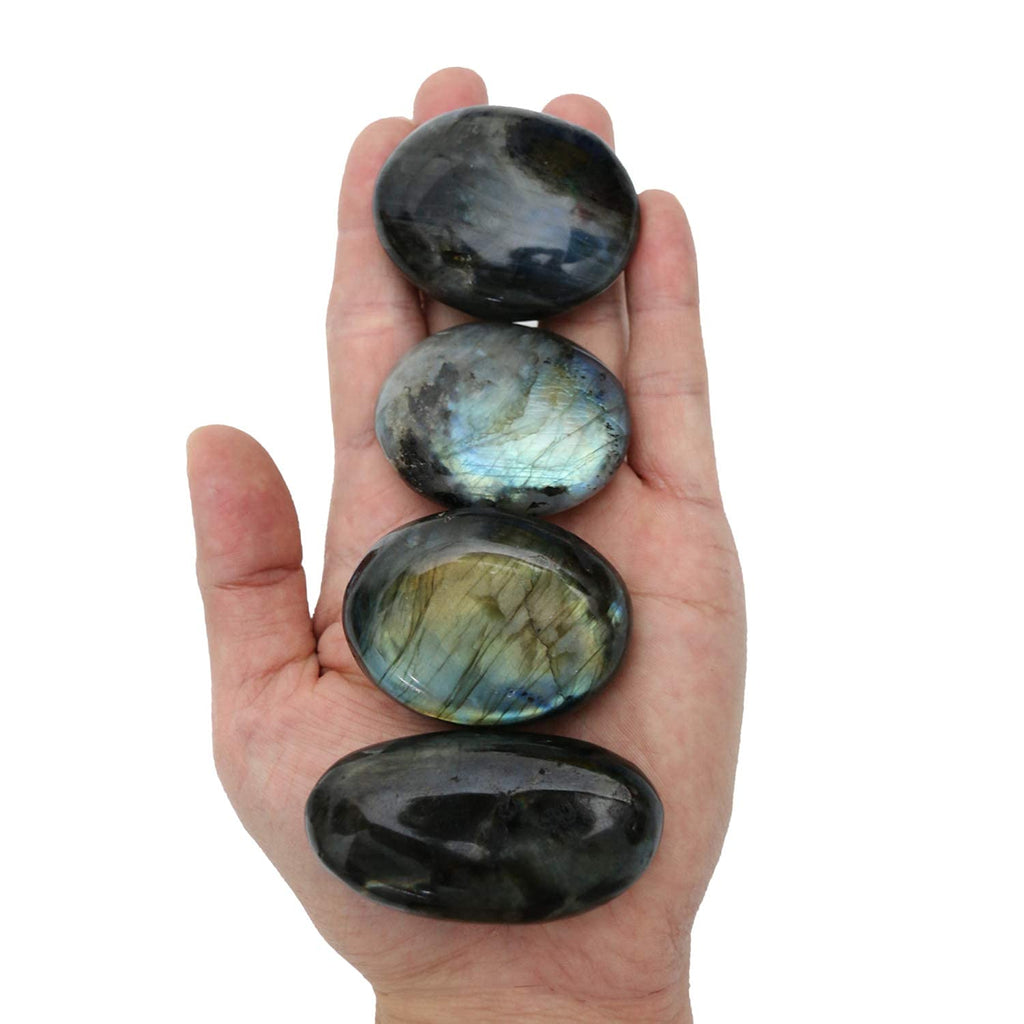 Nvzi Labradorite Crystal, Labradorite Tumbled Stone, Palm Stone, Worry Stones for Anxiety, Healing Crystal Gemstones, Crystals a