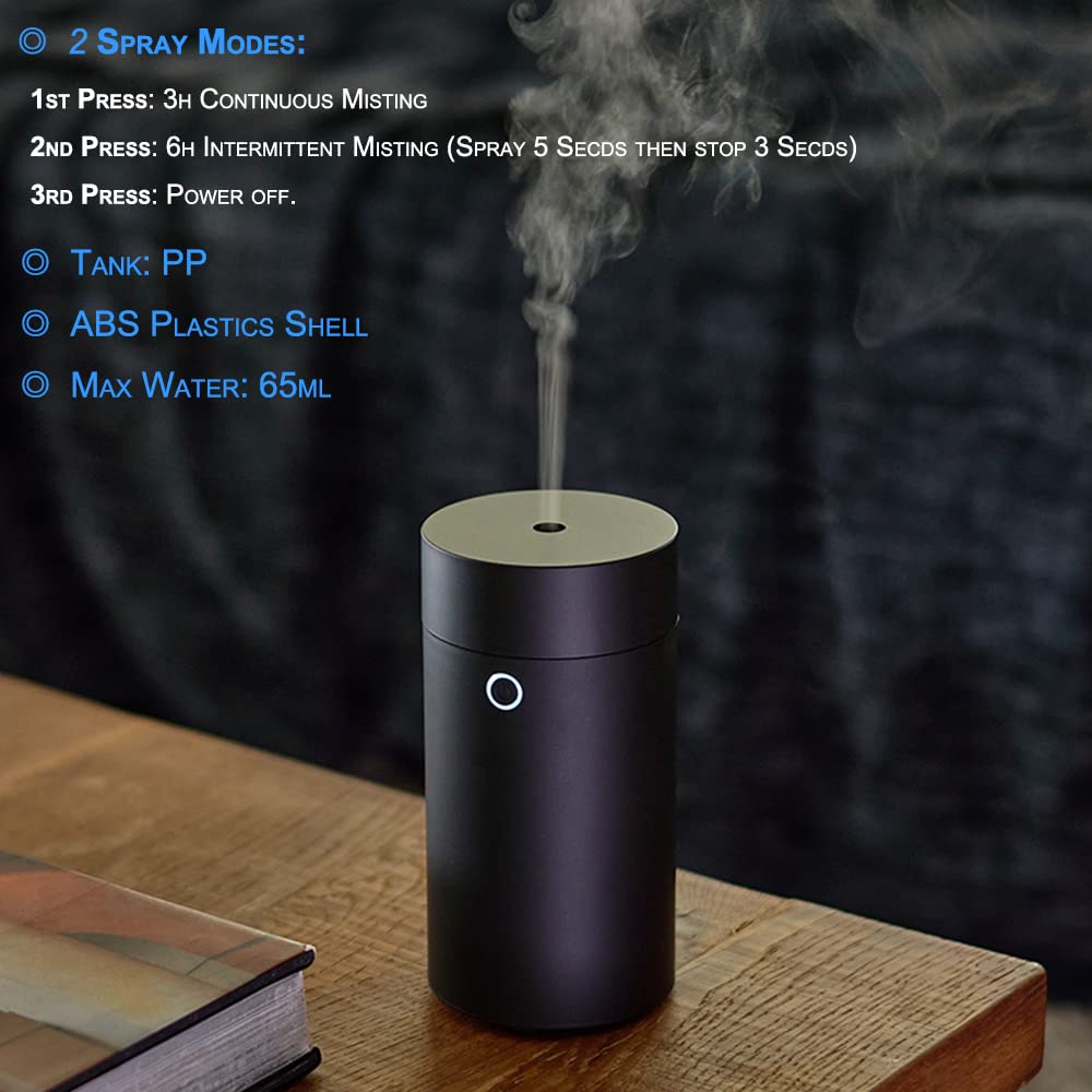 USB Diffuser for Essential Oils, Car Air Fresheners Fragrance Humidifiers, USB Powered Portable Cool Mist Ultrasonic Humidifiers
