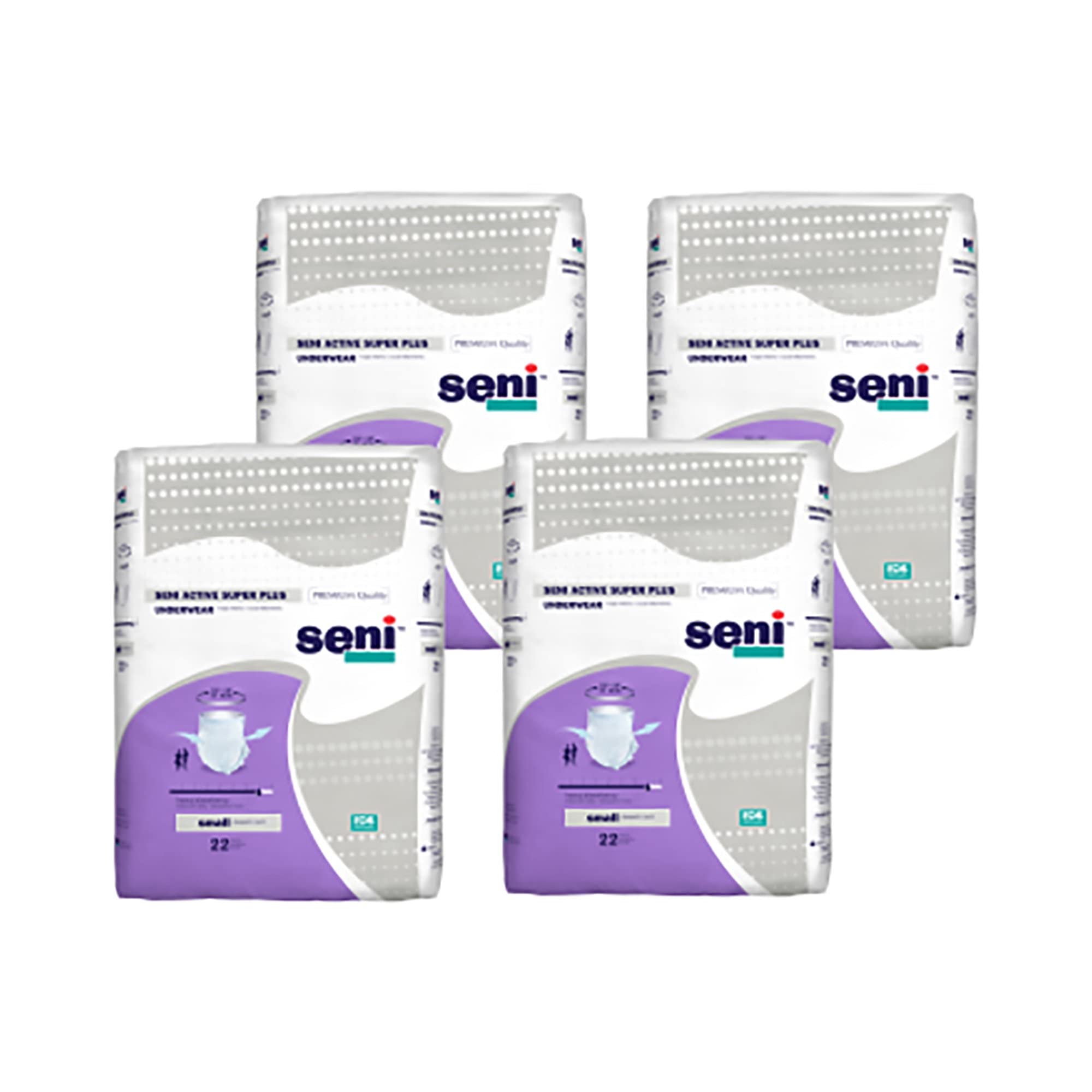 Seni Active Super Plus Disposable Underwear Pull On with Tear Away Seams Small, S-SM22-AP1, Heavy, 88 Ct