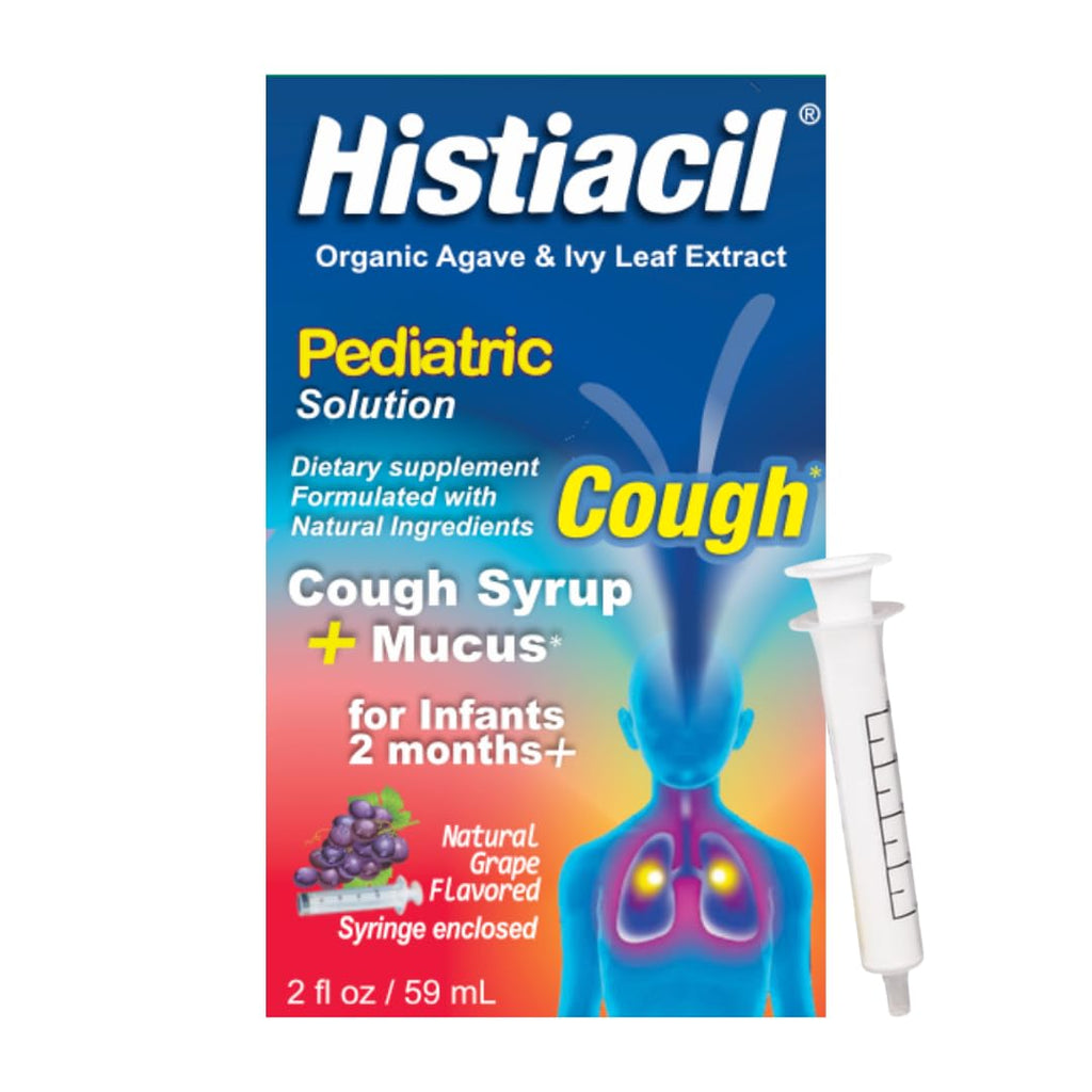 Histiacil Organic Agave Jarabe para TOS, Infants 2 Months and Older, Cough + Mucus Relief Made with Agave & Ivy Leaf Extract, Pe