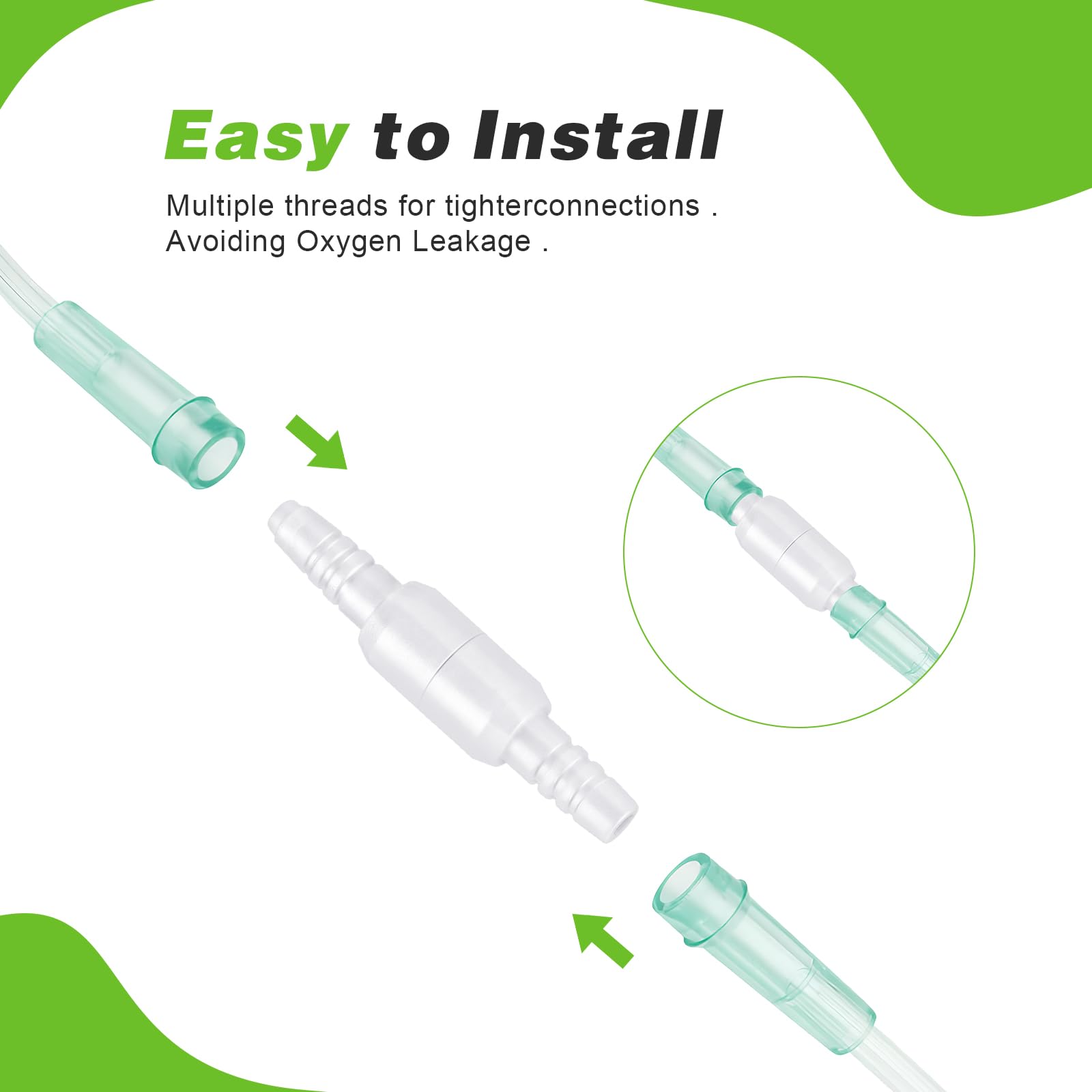 10 Pack Swivel Connector for Oxygen Tubing - Cannula Connector, Avoid Tangling (Male to Male)