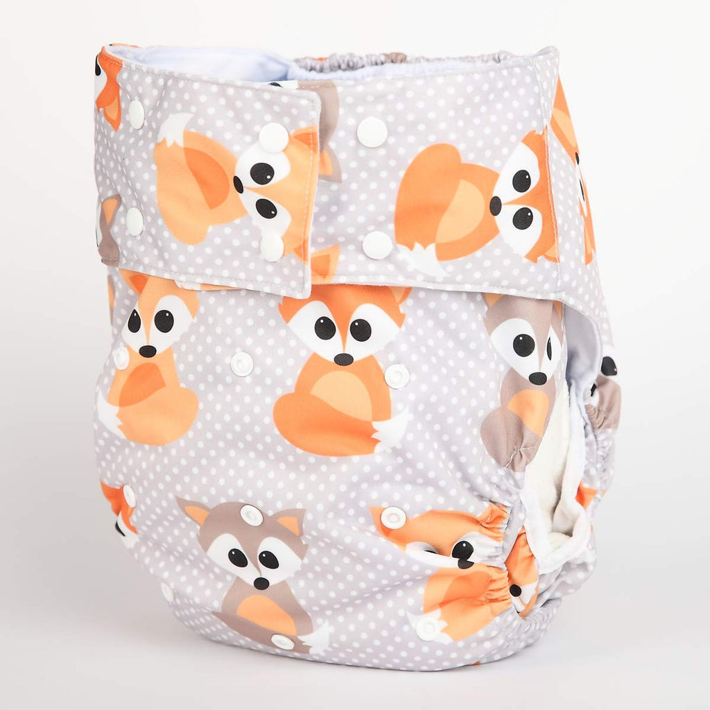 Sigzagor Teen Adult Cloth Diaper Nappy Reusable Washable for Disability Incontinence (Baby Fox)
