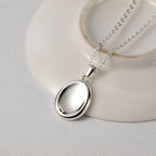 B BBPM Worry Stone Necklace Silver Necklace for Women Fidget Jewelry Anxiety Relief Peaceful Thumb Pendant Necklace Meditation R
