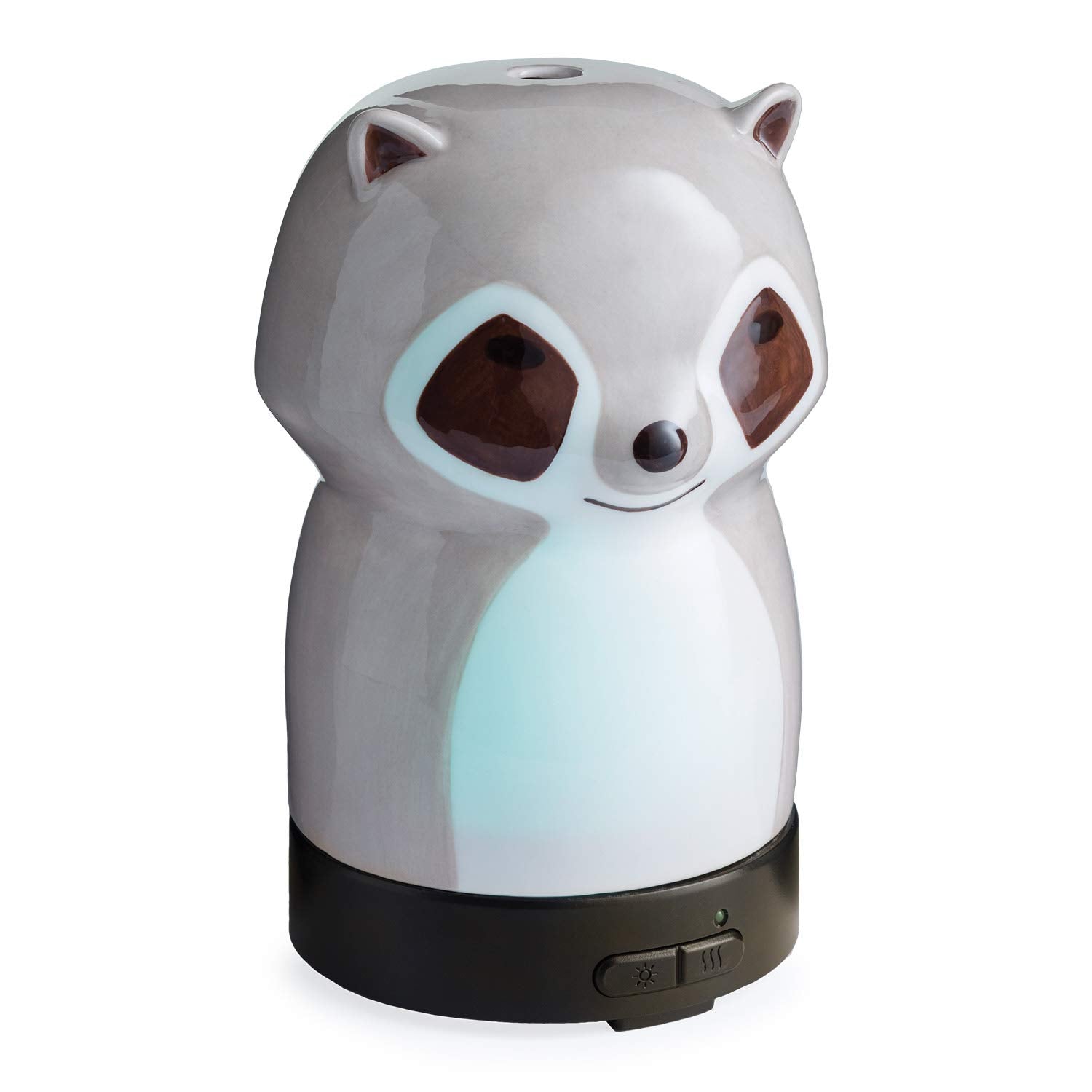Airome Raccoon Medium Kid/Youth/Nursery Glass Essential Oil Diffuser|100 mL Humidifying Ultrasonic Aromatherapy Diffuser 8 Color