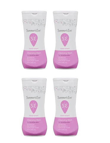 Summer's Eve Island Splash Refreshing Daily Feminine Wash, Removes Odor, pH balanced, 9 fl oz. (Pack of 4)