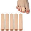 Cuttable Toe Tubes Sleeves 5 Pack, Made of Elastic Fabric Lined with Silicone Gel. Toe Sleeve Protectors Relief Toe Pressure Pai