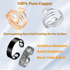Vicmag Copper Magnetic Ring for Women, Magnetic Rings Ladies Fingers Thumb 100% Solid Pure Copper Jewelry Gift Adjustable (4PCS