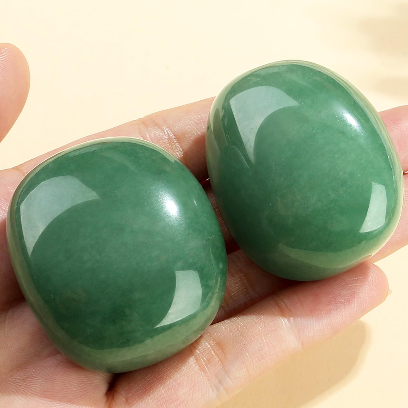 MAIBAOTA 1.6-2.0'' Green Aventurine Crystal Large Aventurine Crystals Reiki Green Crystal Natural Tumbled Polished Stones for En