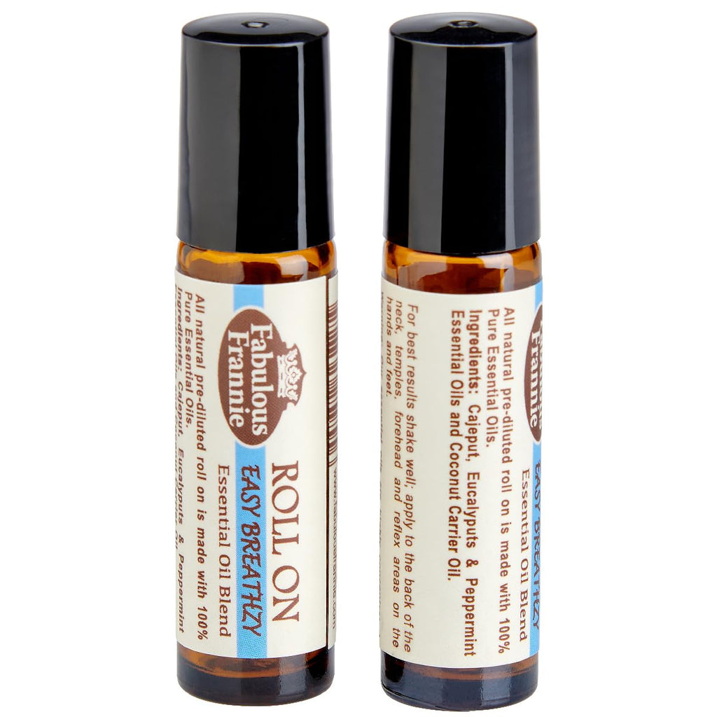 Fabulous Frannie Easy Breathzy Essential Oil Blend Roll On Made with Pure Essential Oils .33 Ounce (Pack of 1)