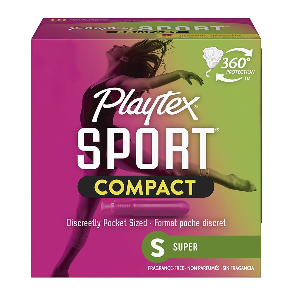 Playtex Sport Tampons, Super Absorbency, Fragrance-Free - 18ct