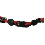 MapofBeauty 18 Fashion Three Braided Rope Sport Style Tornado Necklace (Black/Dark Red)