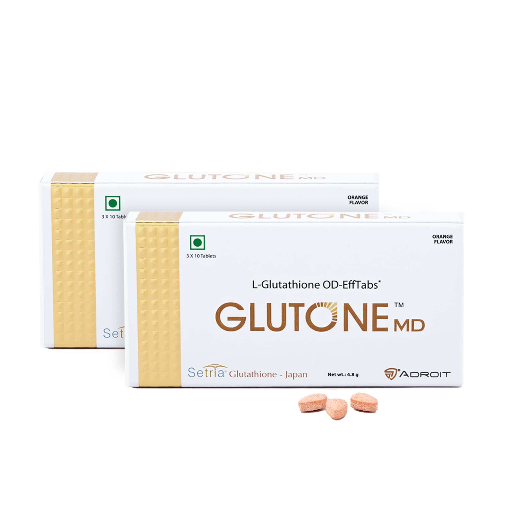 Glutone Md  Glutathione MouthDissolving Tablets| Made With Setria LGlutathione 100Mg| Radiant Glow & Even Skin Tone| 30 Table