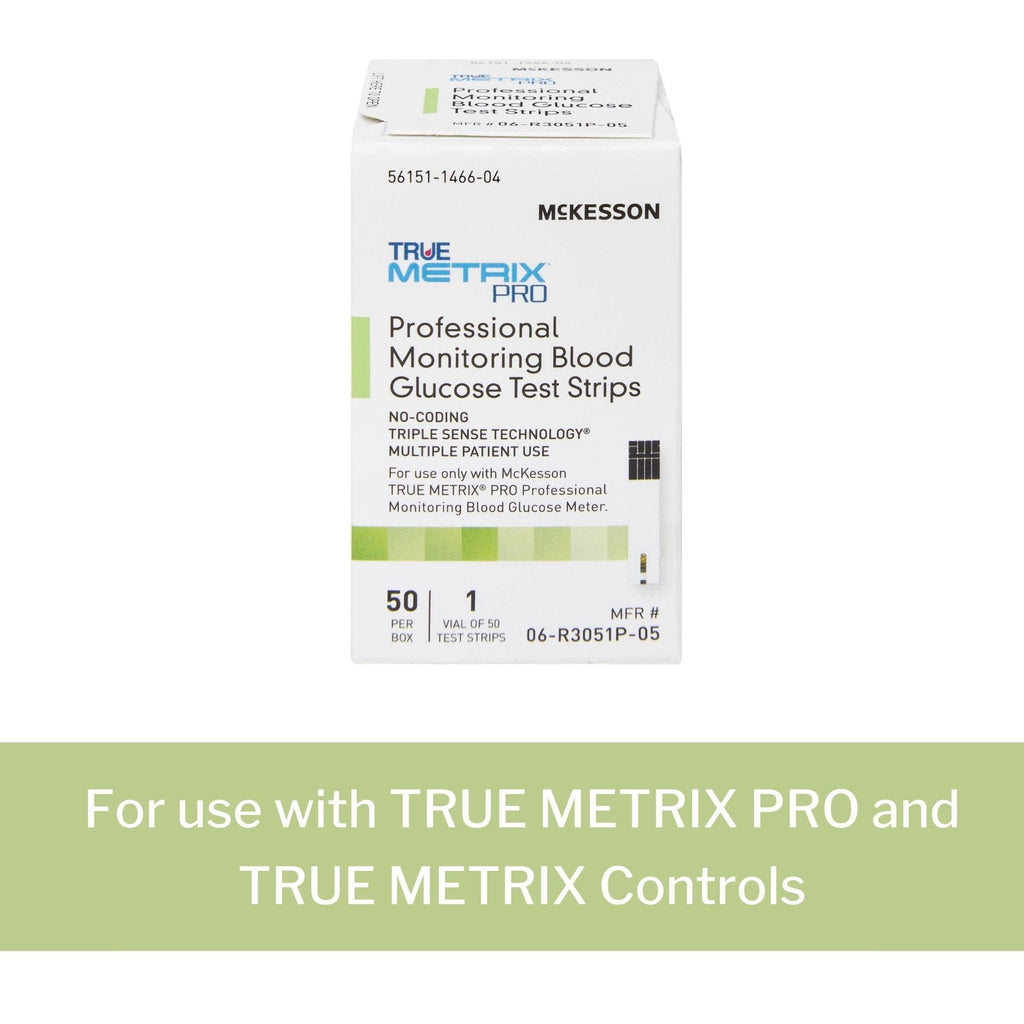 McKesson True METRIX Blood Glucose Test Strips for Diabetes [50 Strips] Professional Monitoring System, Multiple Patient Use