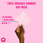 FLO Bamboo Pads with Wings, Feminine Period Care, Organic Menstrual Products, Plant-Based, Sanitary Napkins for Women, Absorbent