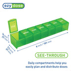 Ezy Dose Weekly (7-Day) Pill Organizer, Vitamin Case, and Medicine Box, Medium Compartments, Color May Vary, Made in the USA