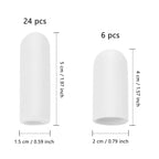 Frienda 30 Pieces Gel Finger Protector Cots Silicone Cover Cap Sleeves for Finger Cracking Trigger Support(White)