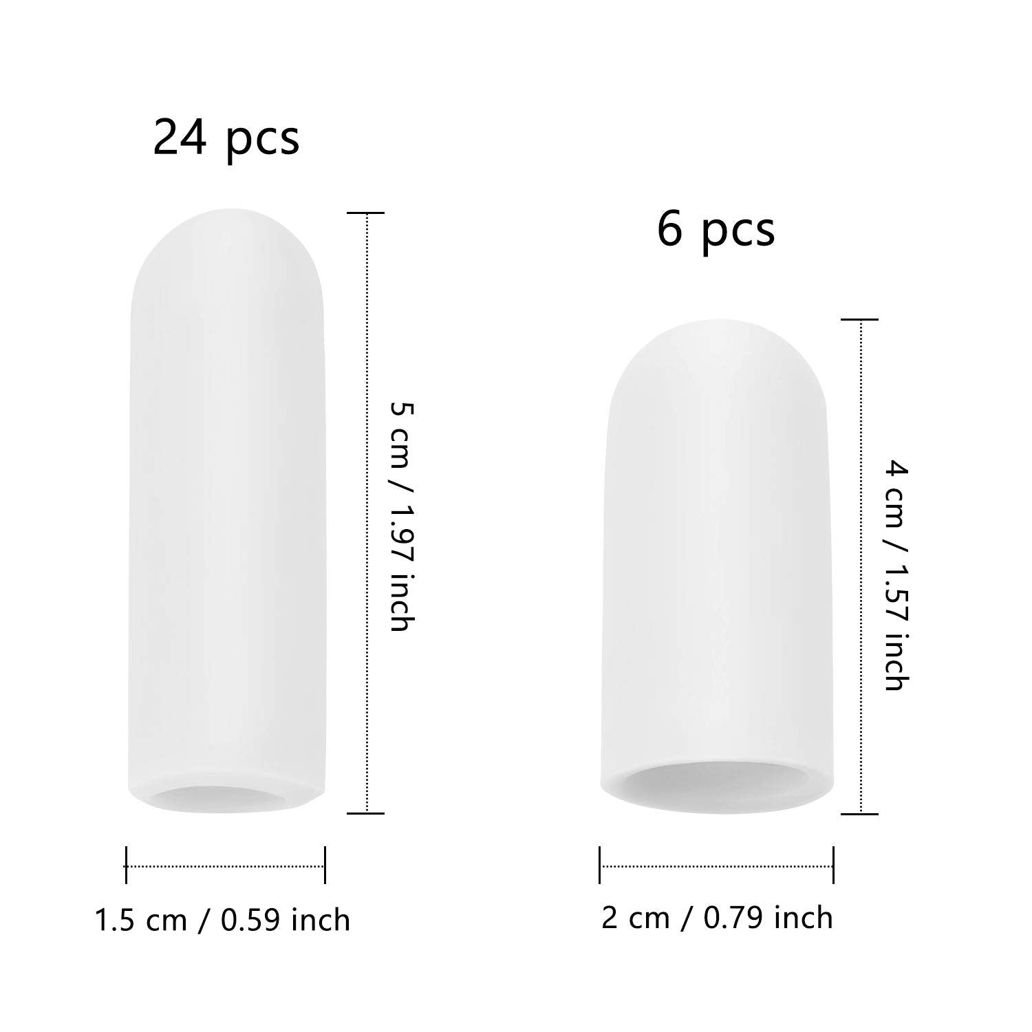 Frienda 30 Pieces Gel Finger Protector Cots Silicone Cover Cap Sleeves for Finger Cracking Trigger Support(White)