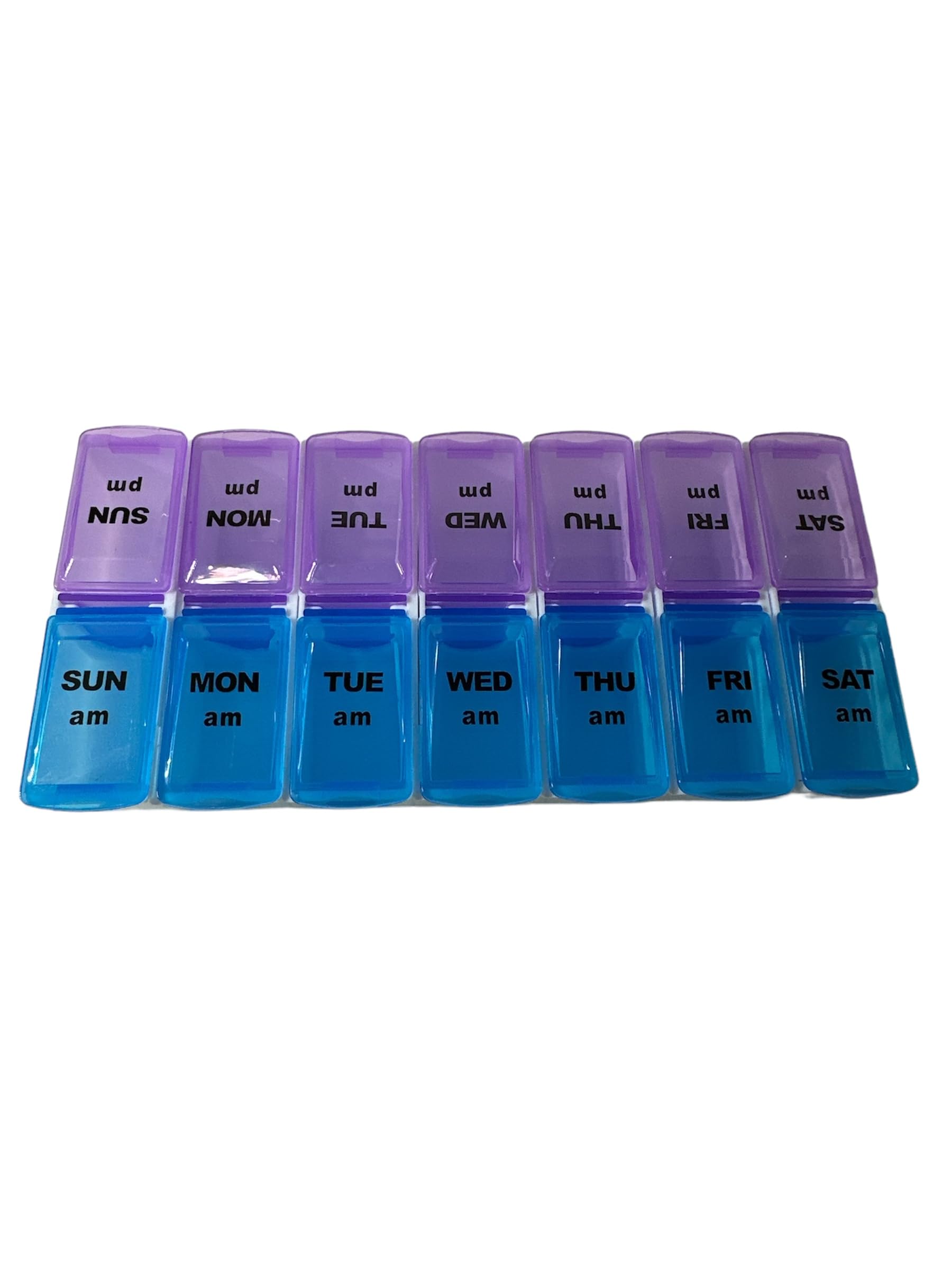 7 Day AM PM Large Compartment Pill Box Case Organizer Easy Open Detachable Portable, Twice a Day Weekly Pill Box with Large Comp