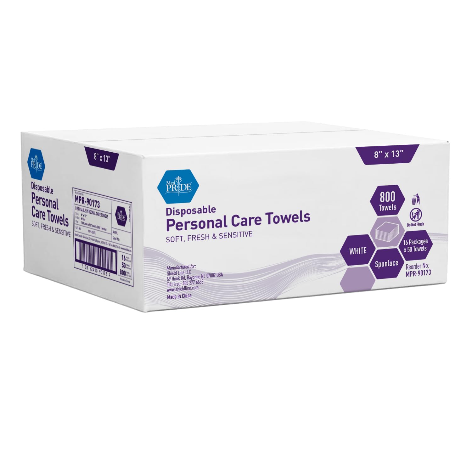 MED PRIDE Disposable Dry Washcloths, 800-count, 8    X 13   , Soft & Absorbent, Ideal for Baby Wipes, Incontinence Care, Makeup