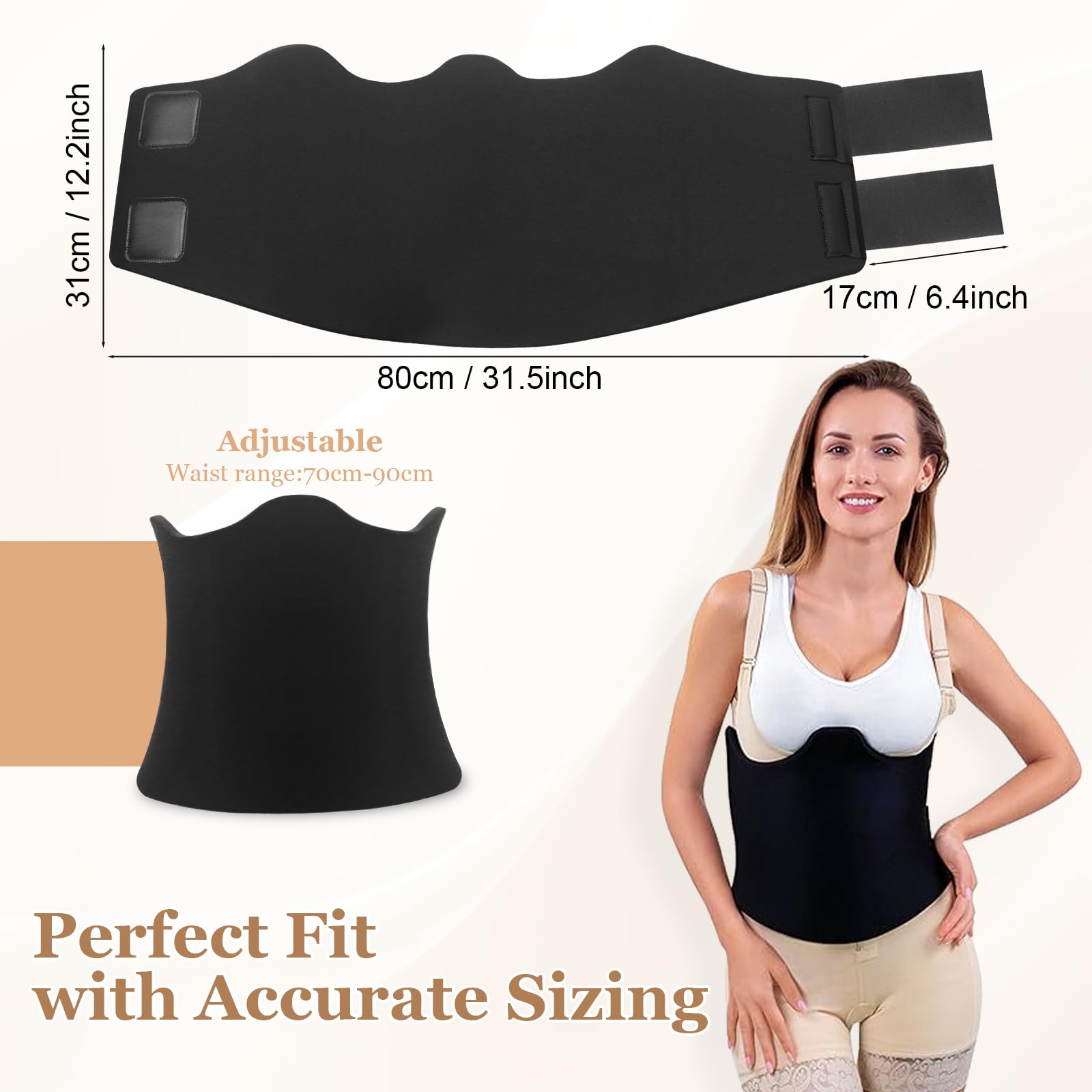 Post Surgery 360 Lipo Foam Wrap - Adjustable Abdominal Compression Board for Recovery, Breathable & Soft Lipo Foams with Full Co