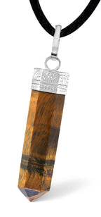 Sugandha Wellness Tiger Eye Healing Crystal Necklace - Inner Power & Focus. Confidence & Protection Stone Pendant. Jewelry Gift 