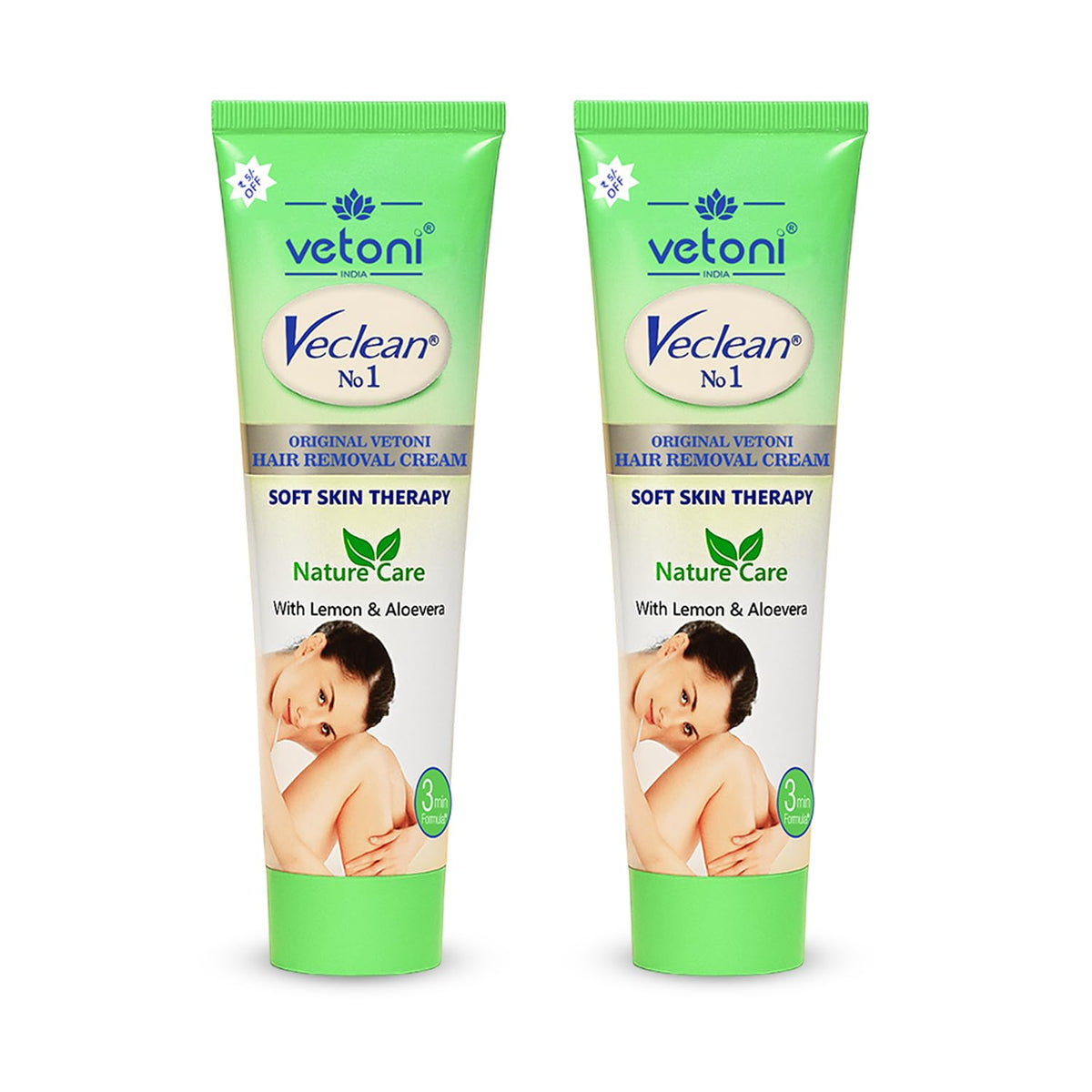 Vetoni Veclean No.1 Hair Removal Cream for Men & Women | Smooth Skin with Lemon & Aloe Vera | Gentle, Effective & Easy Hair Remo