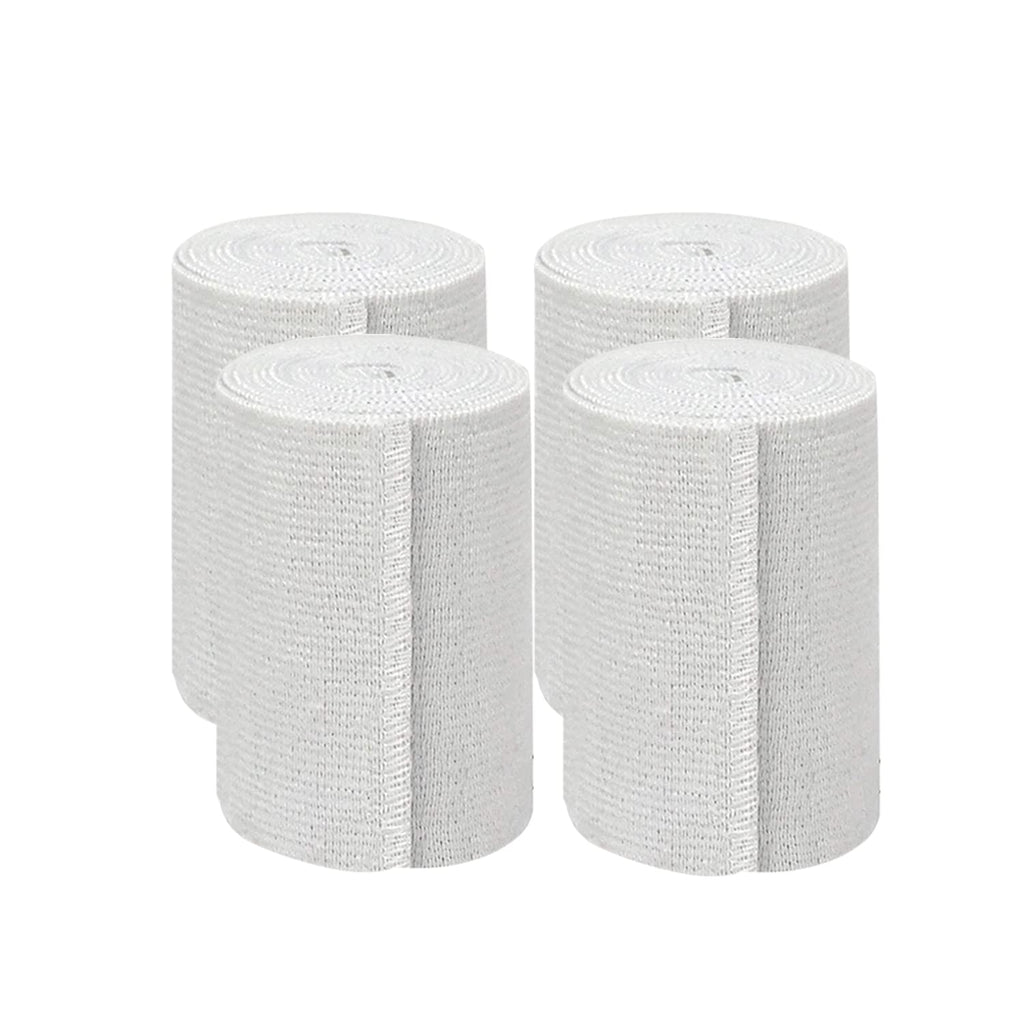 Nexskin 3 Letex Free Bandges - Comfort Elastic Bandage with Single Hook & Loop Closure - White, 4 Pack