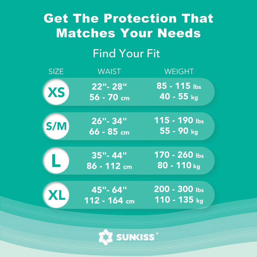 SUNKISS TrustPlus Adult Diapers with Maximum Absorbency, Unisex Disposable Incontinence Briefs with Tabs for Men and Women, Odor
