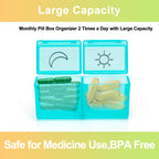 Monthly Pill Organizer 2 Times a Day,30 Day Pill Organizer 2 Times a Day,Pill Boxes and Organizer 2 Times a Day with Travel Case