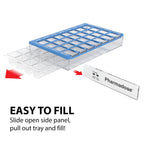 EZY DOSE Weekly (7-Day) Pill Organizer, Vitamin and Medicine Box, Medium Compartments with Easy Fill Tray, 4 Times a Day, Clear